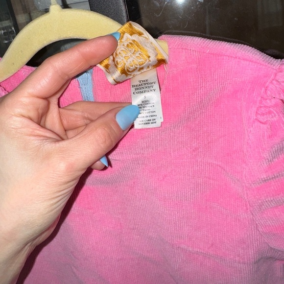 TBBC Betts Bows dress toddler girl velveteen corduroy short sleeve Hamptons hot - Picture 4 of 9
